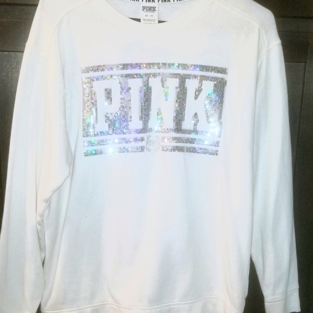PINK-NWT White Bling Shirt Size XS